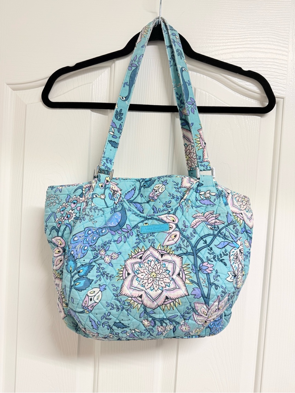 Vera Bradley Turquoise Floral Quilted Tote